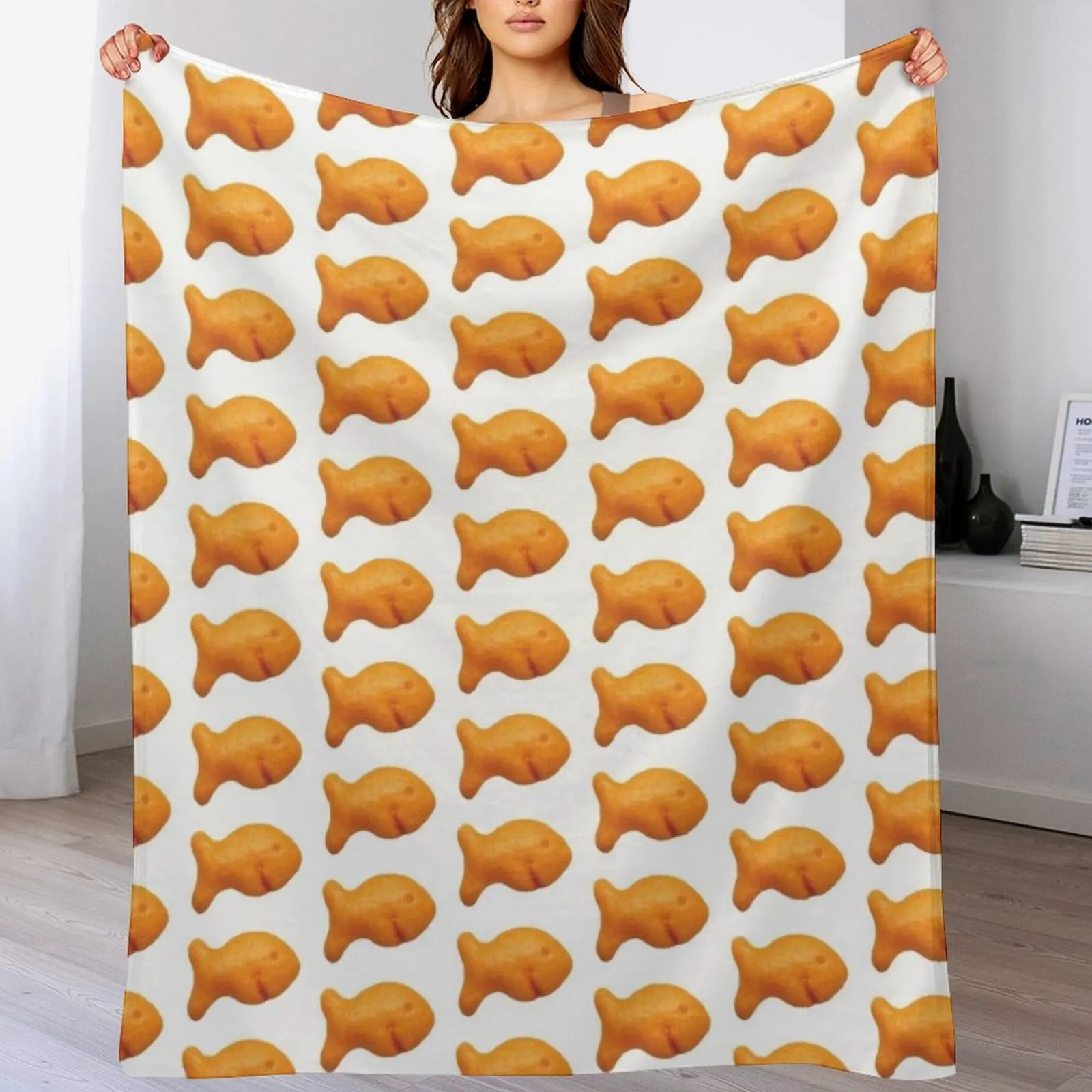 Goldfish Cracker Throw Blanket Giant Sofa Furry Bed Blankets