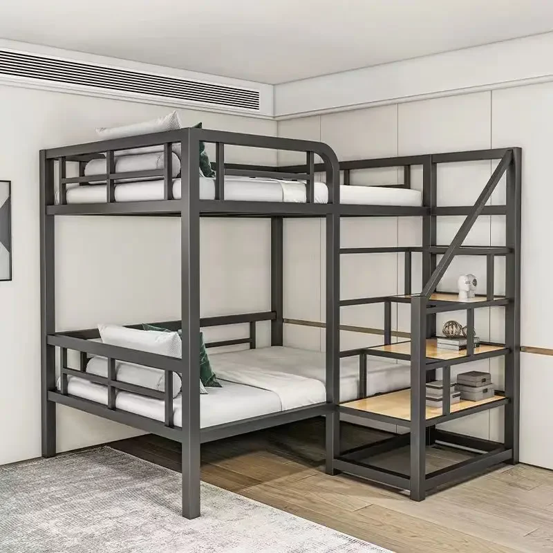 Children's high and low bunk beds, home adults, iron beds, upper and lower beds, wrought iron beds, upper and