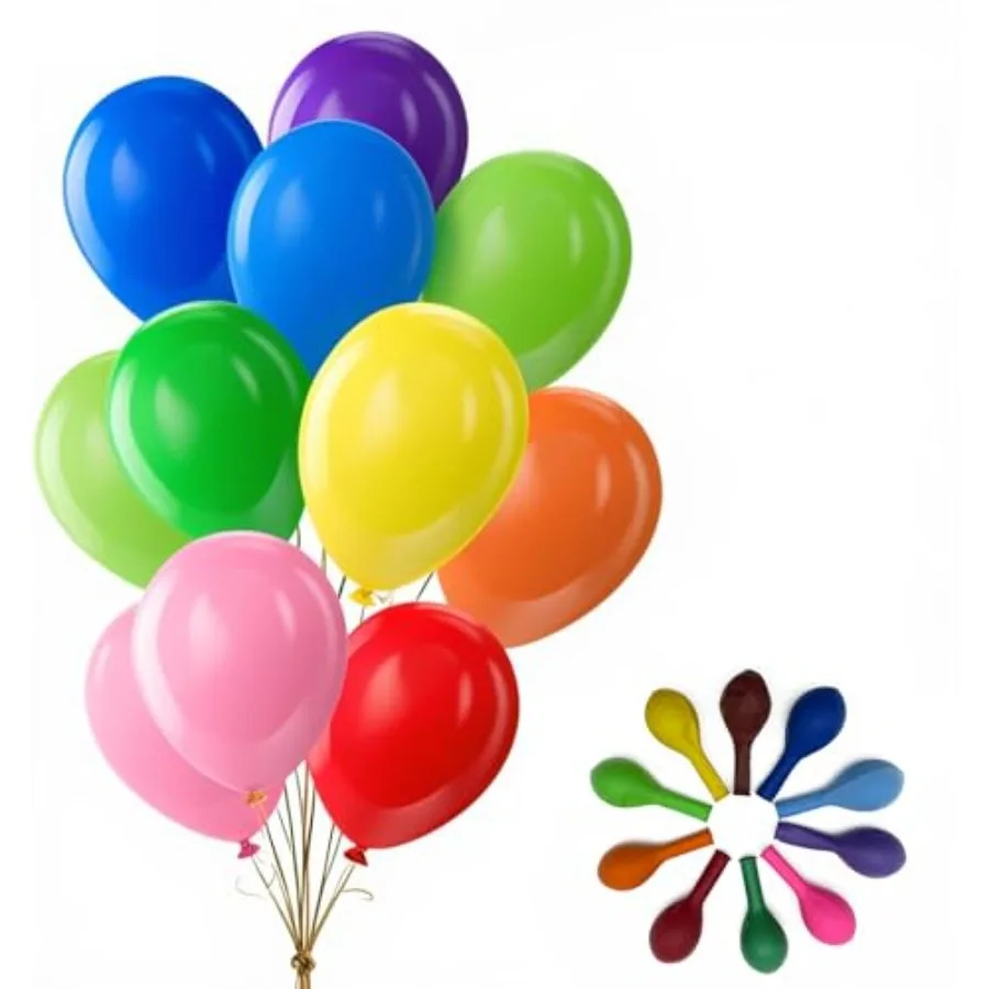 Paquet de 100 ballons 12 pouces, couleurs assorties pour fête d'anniversaire, mariage, anniversaire et vacances