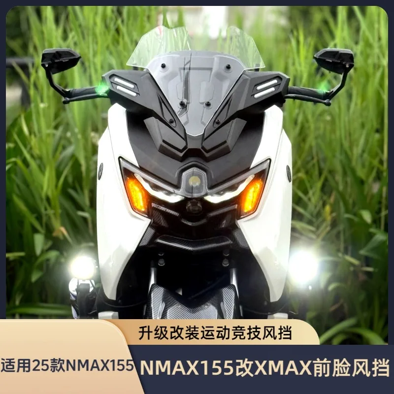 Modified Competitive XMAX Style Windshield Fit For NMAX155 2025 Indonesian Version Motorcycle Front Windscreen Upgrade Parts