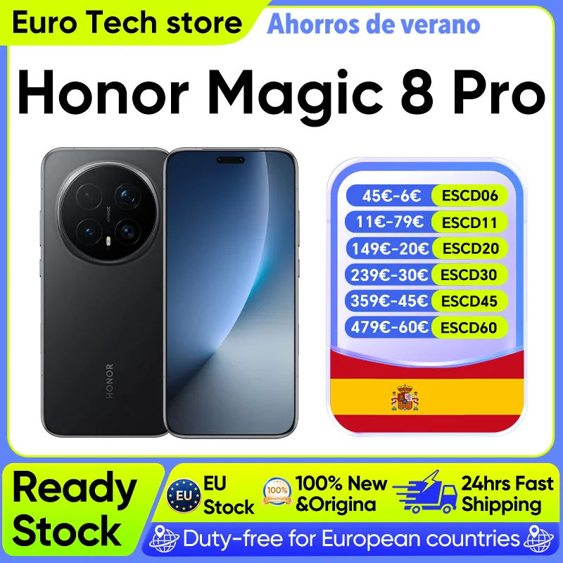 Versión UE HONOR Magic 8 Pro 5G Smartphone Snapdragon 8 Elite Gen 5 200MP AIMAGE 6270mAh 100W 6.71'' OLED NFC eSIM Honor