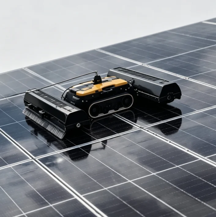 Solar Panel Washing Robot Remote PV Cleaning Equipment Dry Wet Dual Purpose Roller Brush Cleaner For Global Solar Plant Projects