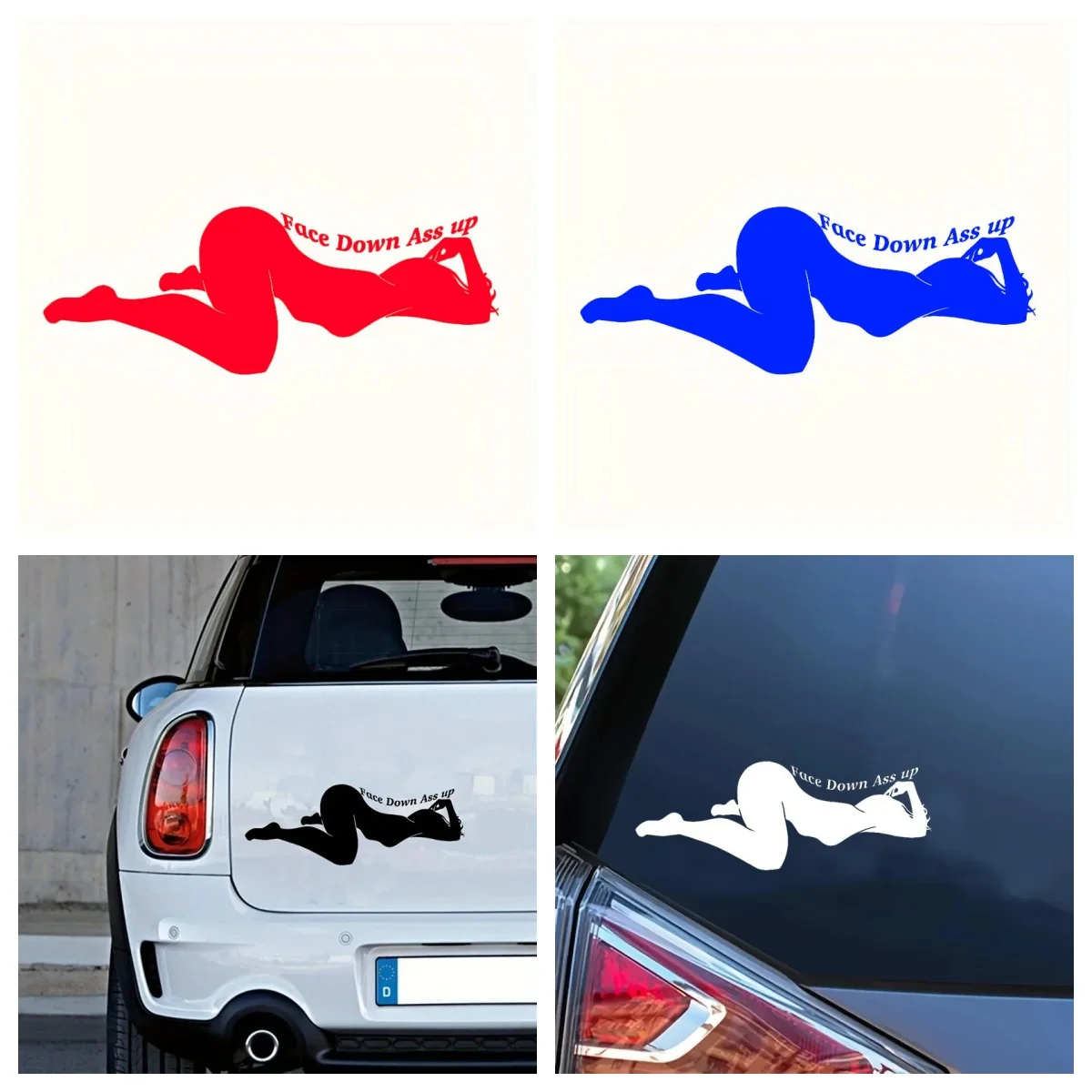 

Face Down, Booty Up Car Stickers, for Laptop, Bottle, Truck, Phone, Motorcycle, Window, Wall, Cup, PVC Decals