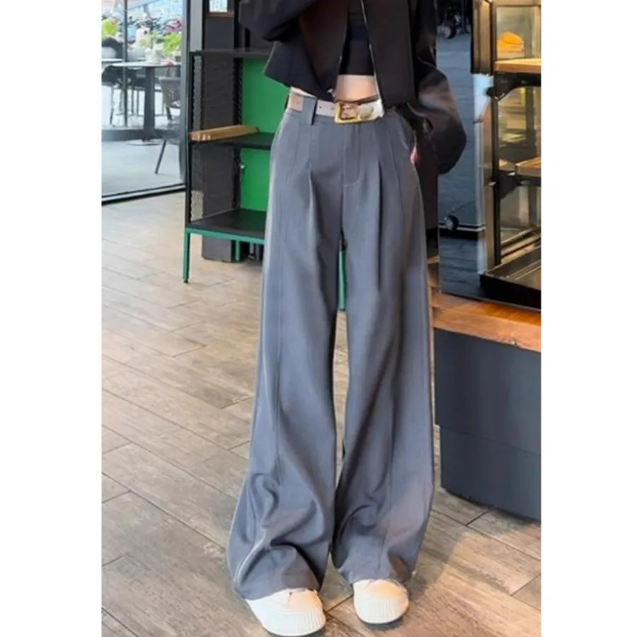 بدلة ثنية عالية الخصر بنطال ذو قصة أرجل واسعة للنساء صيفي جديد مستقيم وفضفاض للتخسيس طويل القامة بطول الأرض بنطلون أعمال أنيقة... #3