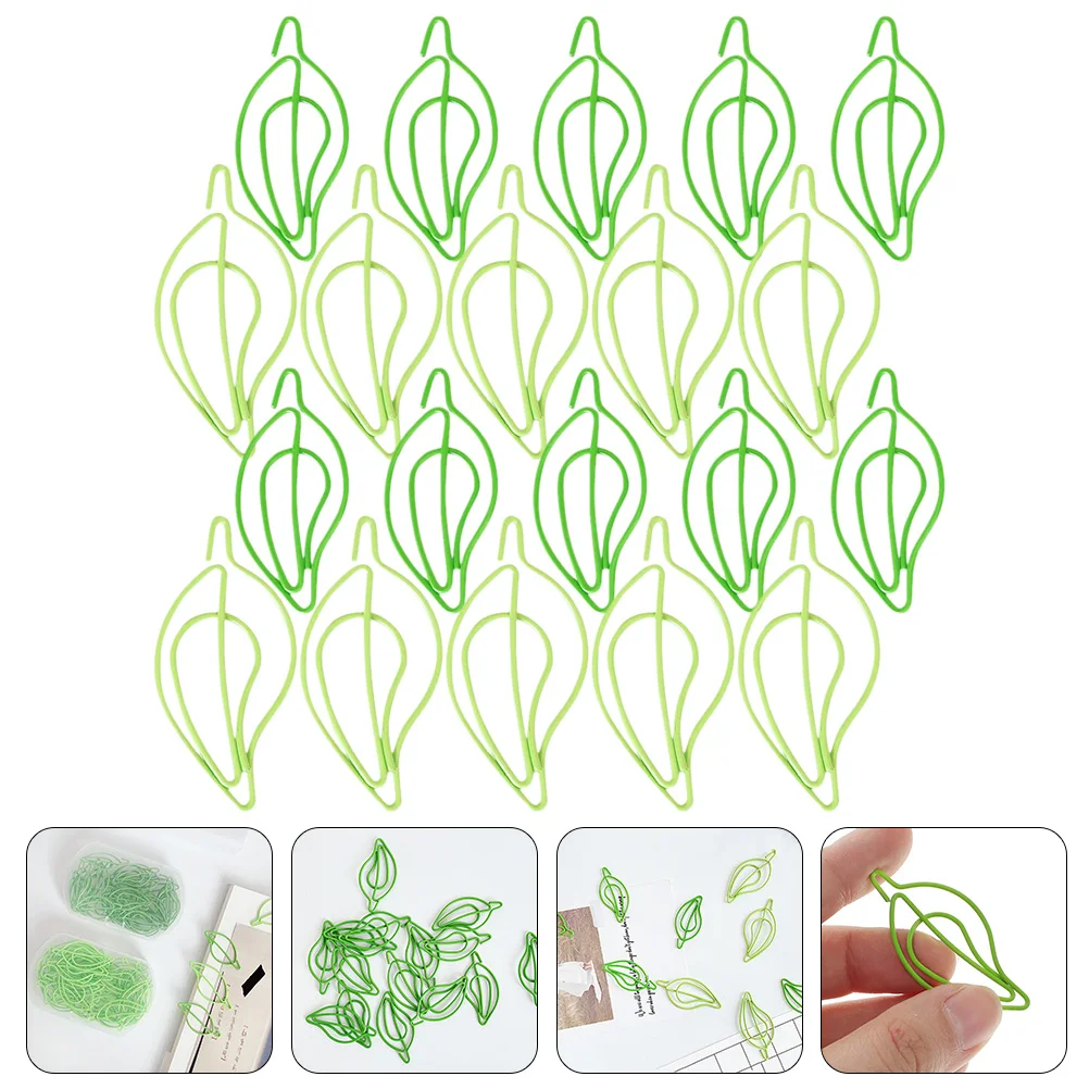 

30pcs Leaf Shaped Paper Clips Creative Metal Office School File Document Supplies Unique Small Paperclips Decorative Home Study