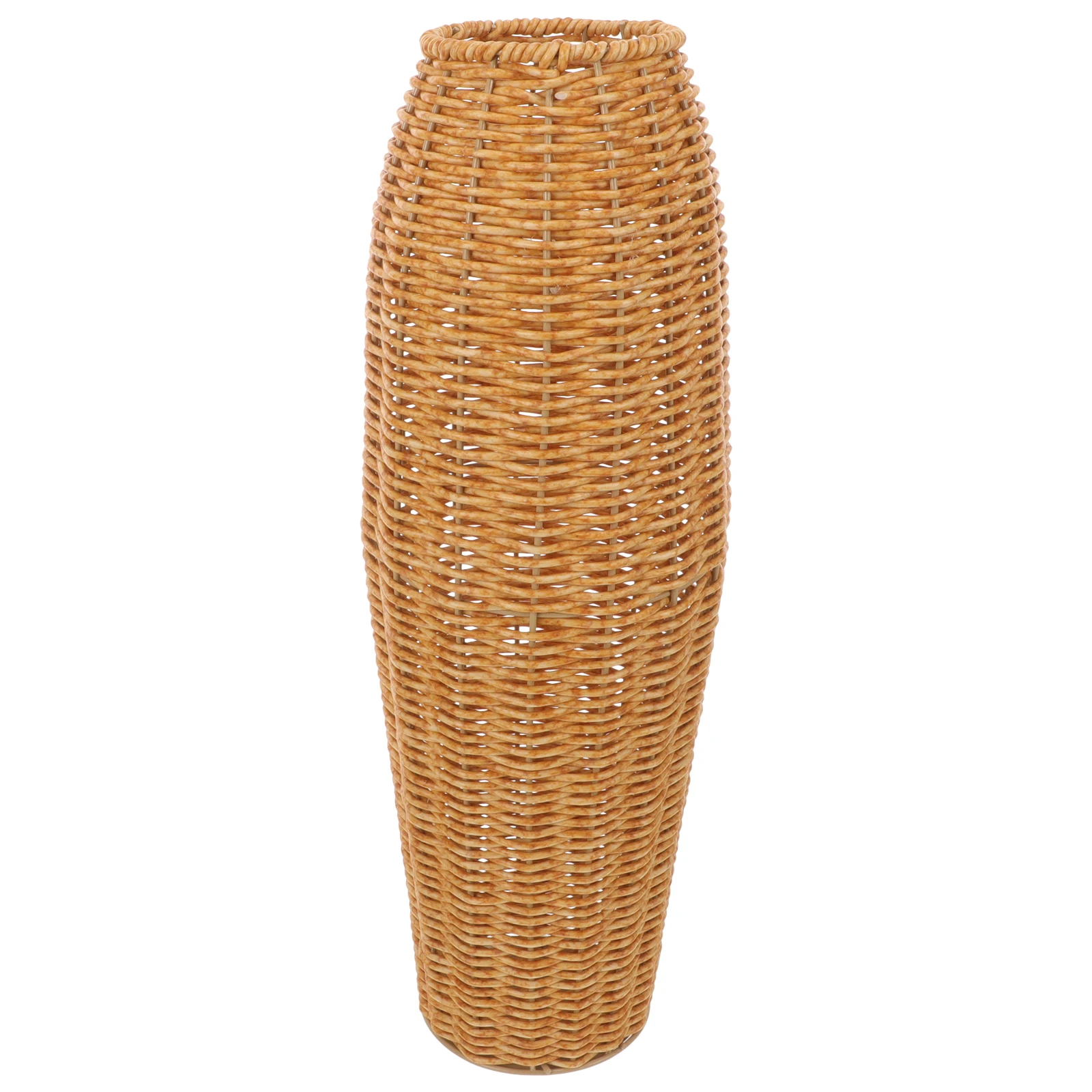 

Artificial Flower Vase Tall Imitation Rattan Woven Plastic Decorative Simple Home Office Balcony Wedding Tan Fall Vase