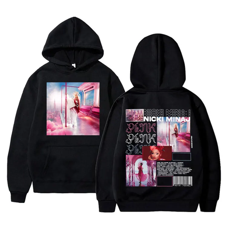 

Rapper Nicki Minaj Pink Friday 2 Cover Graphic Hoodie Male Fashion Vintage Sweatshirt Streetwear Men Women Hip Hop Rap Hoodies