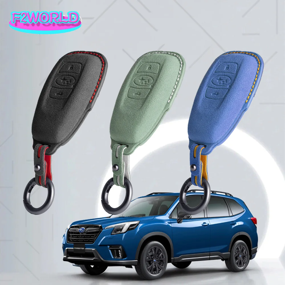 

10Pcs Alcantara Car Key Case Cover For Subaru BRZ XV Forester Legacy Outback Protect Shell Holder Styling Keychain Accessories