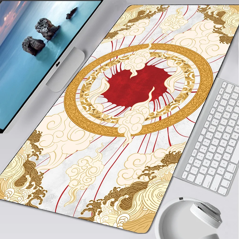 Tapis de souris Kawaii média, tapis jaune, ordinateur portable Gamer Deskvirus, accessoires de jeu Anime japonais, bureau d'ordinateur, polymères de souris