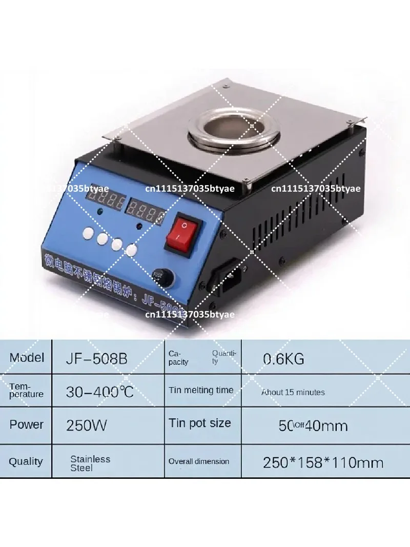 Adjustable 30-400°C Temperature Control Melting Pot Soldering Furnace Welding Desoldering Tank for Electronics 220V