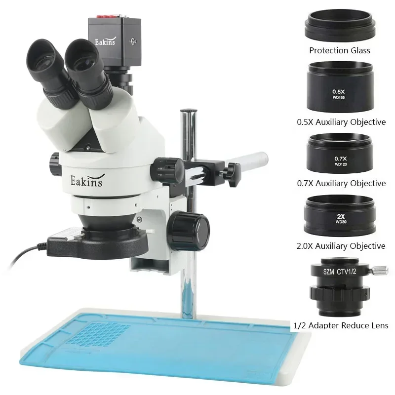 Simul Focal Parfocal 3.5X-90X Trinocular Stereo Microscope SONY IMX323 1080P HDMI VGA Camera CTV Barlow Lens for PCB Soldering