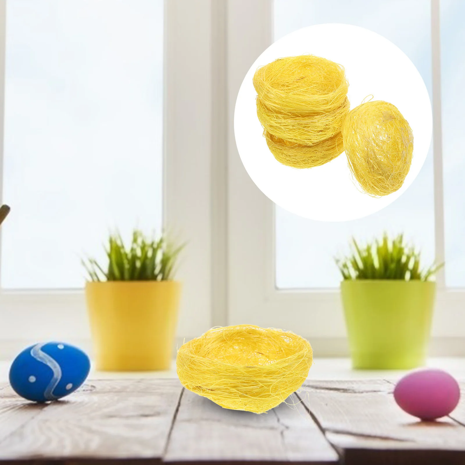 

4Pcs Thickened Jute Bird Nest Natural Handwoven Nesting for Canaries Finches Parakeets Garden Yard Decorative Ornament