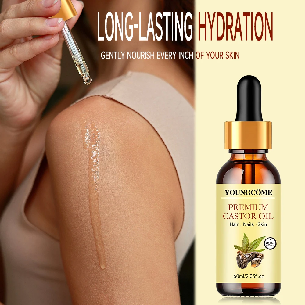 100% Pure and Natural Essential Oils Castor Oil for Hair Care, Body Care Plant Massage Oil Base Oil Gentle and To Easy Absorb