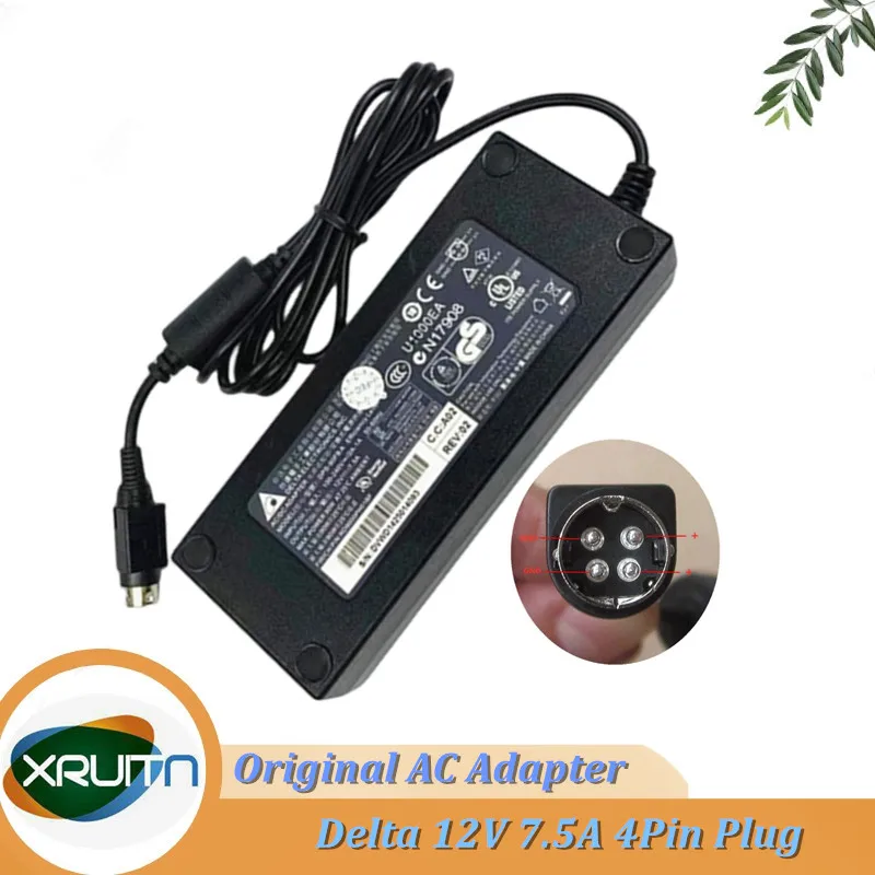 Genuine OEM  Delta DPS-90FB A 90W Charger 12V 7.5A 4PIN AC DC Adapter for Fec PP-9635 PP-9635C Round With 4 Pin Power Supply