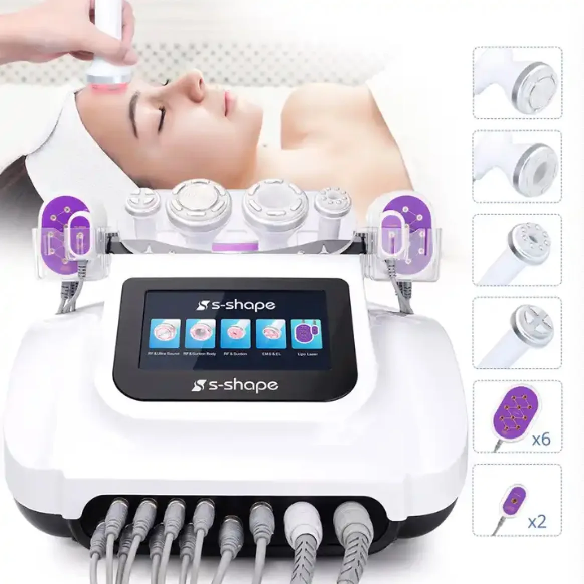 S-Shape Max 40Khz Vacuum Cavitation System Weight Loss Electronic Muscle Stimulate Slimming Body Sculpt EMS Machine