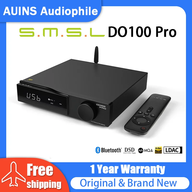 SMSL DO100 Pro Hi-Res MQA DAC Dual ES9039Q2M Decoder Bluetooth5.1 DSD512 OPA1612 HDMI-ARC LDAC 24bit/96kHz High End Digital DAC