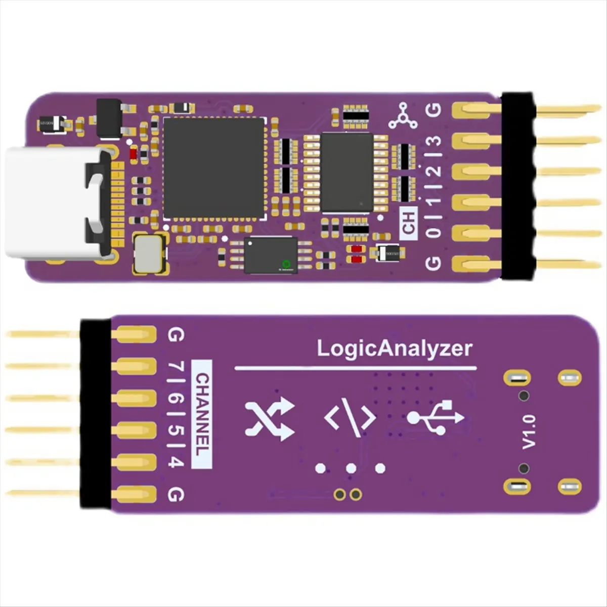 (A43I) USB Logic Analyzer DLA Mini 24Mhz 8ch Channels Hardware Debug Tool 5V MCU ARM FPGA Debugger