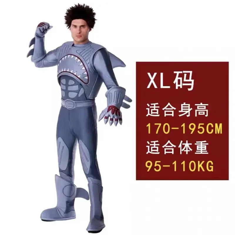 Детский день на Хэллоуин, сценический костюм большой акулы, детский мех, воин, акула, платье для мальчика, сиамский костюм