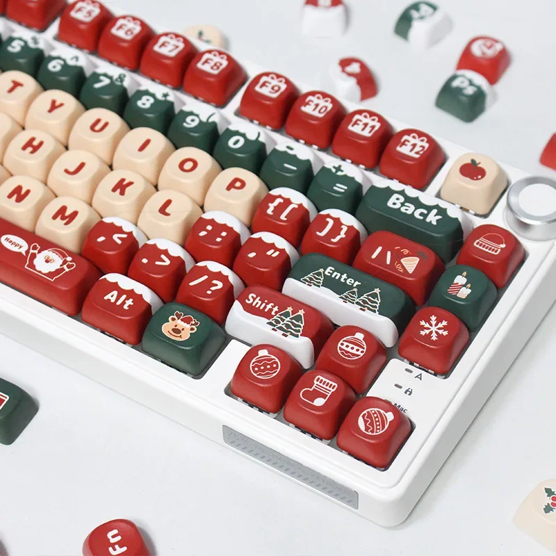 

MOA-like Profiled PBT Anime Cartoon Keyboard Keycaps Christmas Theme Keycap Set MX Switch Pink Mechanical Gaming Keyboard Caps