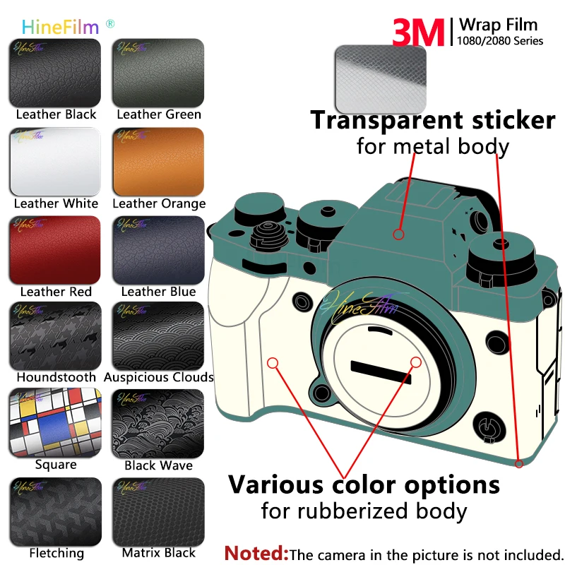 Hinefilm Skin for Fuji XT50 XT5 Transparent Camera Sticker X-T5 Clear Camera Skin For Fujifilm X T50 Wrap Cover X T5 Sticker