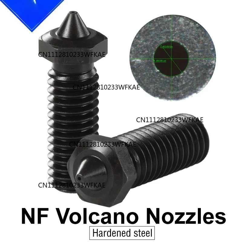 for Mellow 1Pcs NF Hardened Steel Sharp Volcano Nozzle For High Temperature  V6 Volcano Hotend J-head 3D Priter Parts
