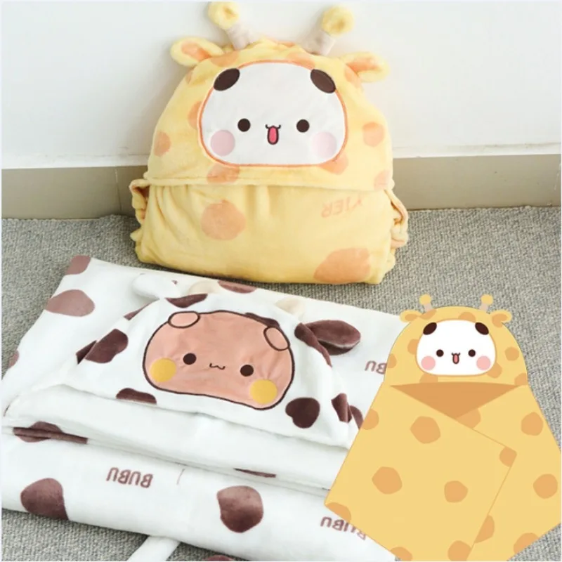 

Yier Bubu And Dudu Throw Blanket Cute Bear Mitao Kawai Dual-use Pillow Folding Air Conditioning Blanket Soft Nap Cushion Blanket