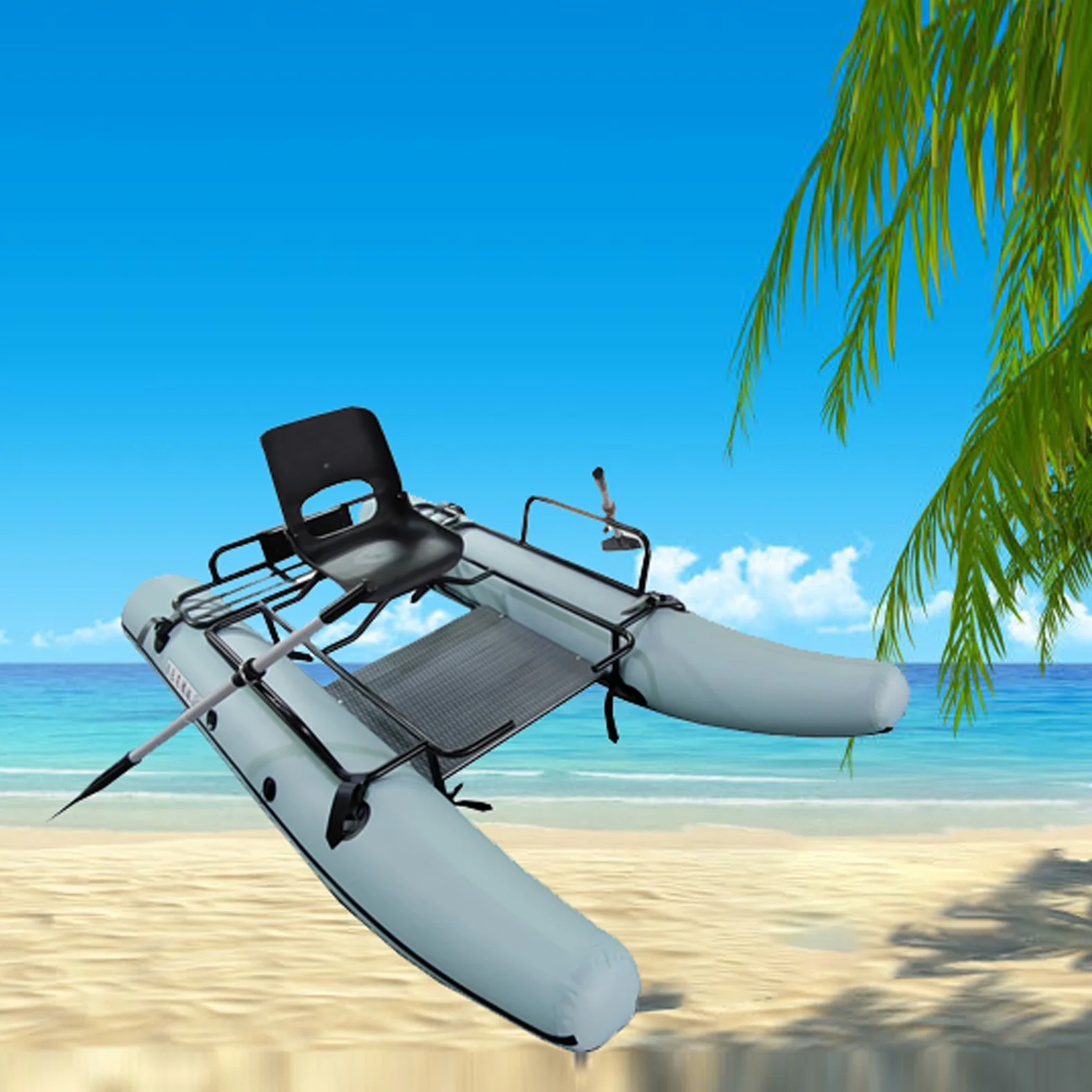 TPU260 inflatable  rubber  fishing  light luya  outdoor frame catamaran assault
