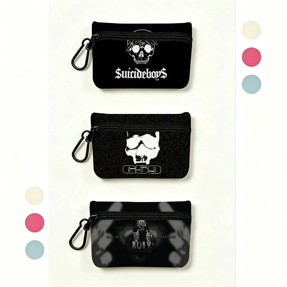 Hip Hop Suicideboys G59S Oxford Fabric Mini Coin Wallet Smooth Zipper Hanging Design Multi-use Small Storage Bag For Travel