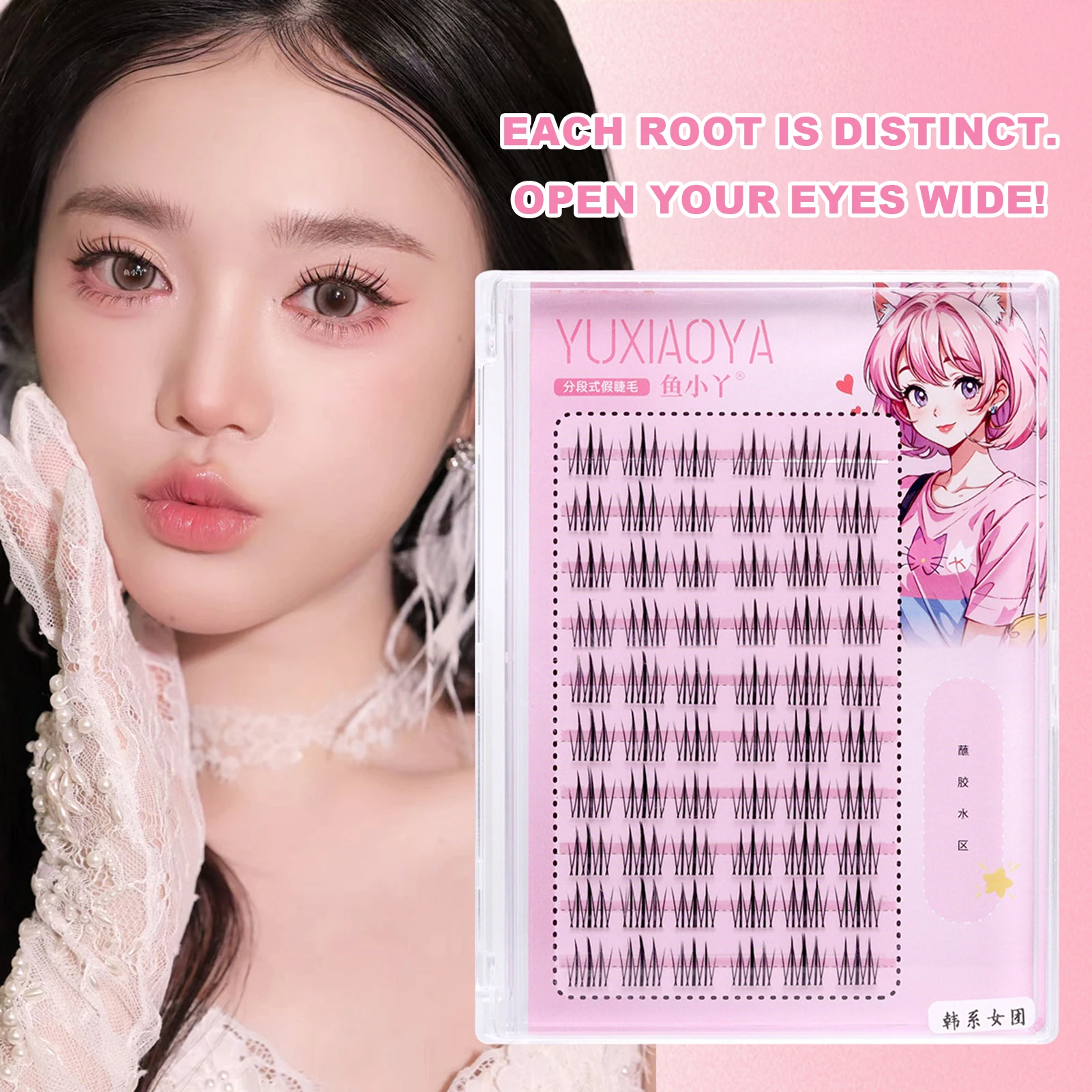 

Накладные ресницы в корейском стиле с прозрачной основой, натуральные пучки, 9-12 мм, смешанная длина, объемные ресницы для ежедневного макияжа