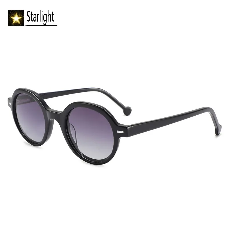 

Черные градиентные ацетатные поляризационные круглые солнцезащитные очки женские модные дорожные очки UV400 ретро мужские очки женские мужские очки для рыбалки 135 мм