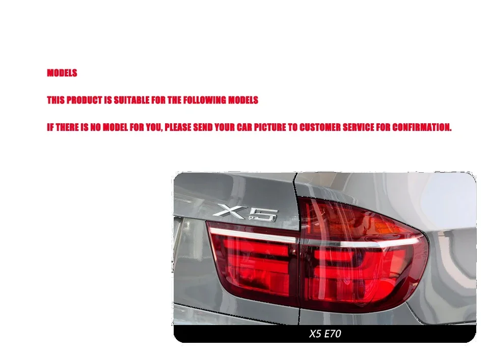 new Car Tail Light for BMWs  X5 Led Tail Lamp E70 X5M 2007-2013 Dynamic Signal Brake Reverse auto Accessories