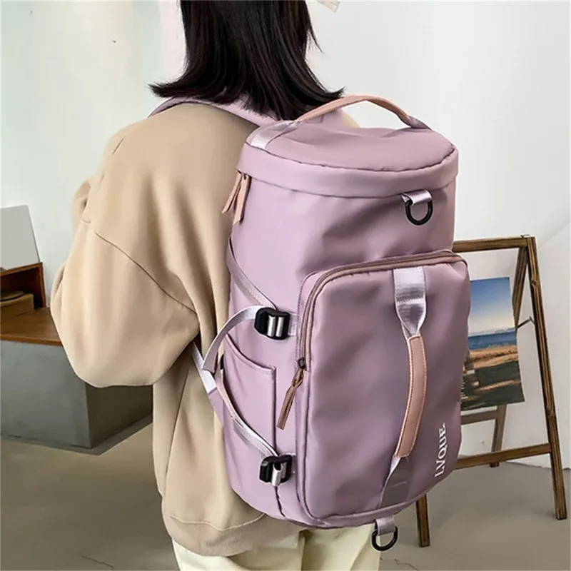 Bolso de viaje de gran capacidad para mujer, bolsa de almacenamiento, bolso de mano, mochila impermeable, bolso de hombro Oxford, novedad de 2024