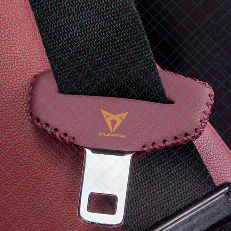 New Car Safety Belt Plug Leather Protector Covers For Cupra Raval Born Leon Formentor Ateca Terramar Car Accessories valve core
