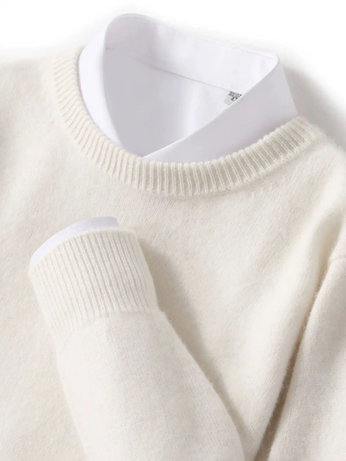 

Мужской свитер с круглым вырезом, утолщенный, для осени и зимы, с длинными рукавами, вязаный базовый слой