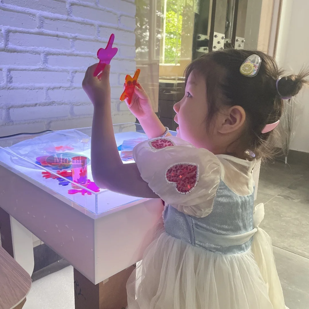 Sensory Activity LED Peg Light Board Interactive LED Sensory Light Panel Color Changing Table For Kids Play