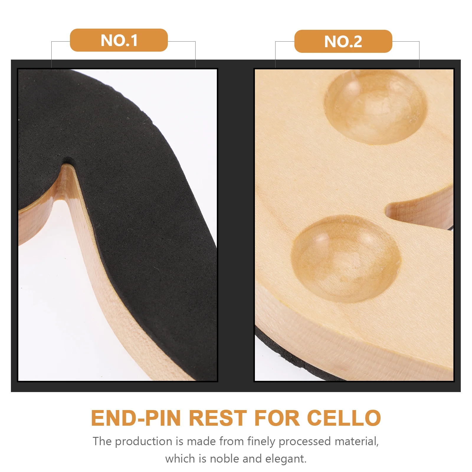 

Wooden Cello End Pin Stopper Non-Slip Anti Skateboard with 4 Adjustable Holes Durable Bass Stopper for Home Use