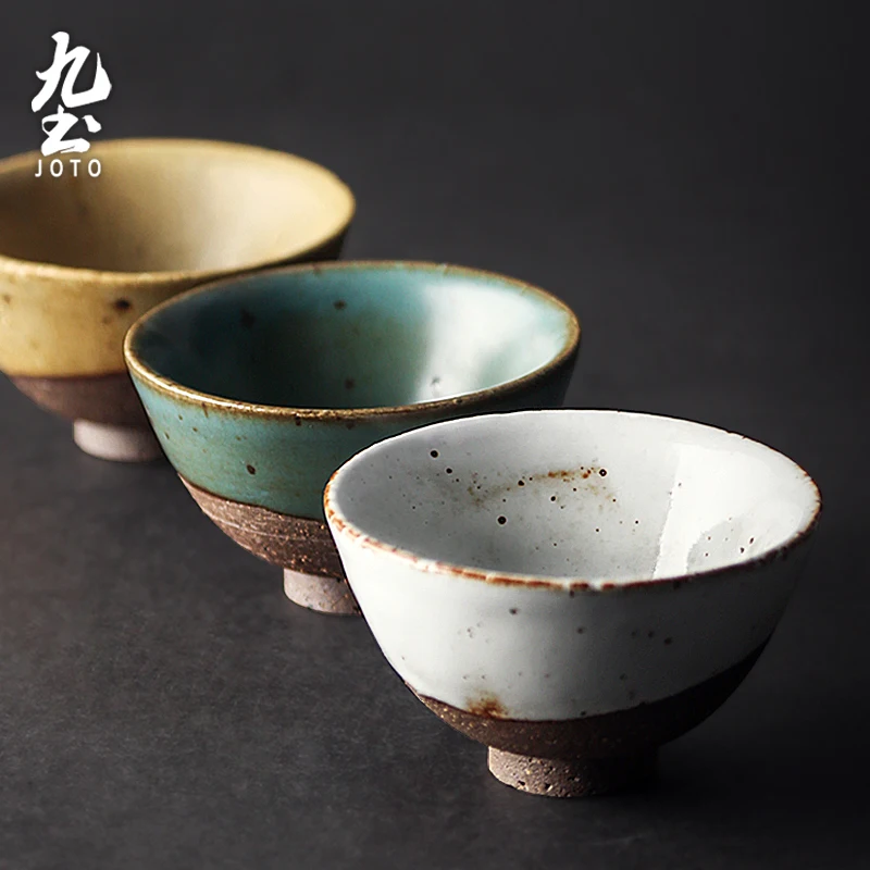 

JOTO Комбинация из двух глазури Грубая керамическая чашка для чая в японском стиле Маленькая чайная чашка XCBR0098