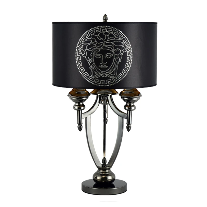 

hotel restaurant luxury black metal table lamp