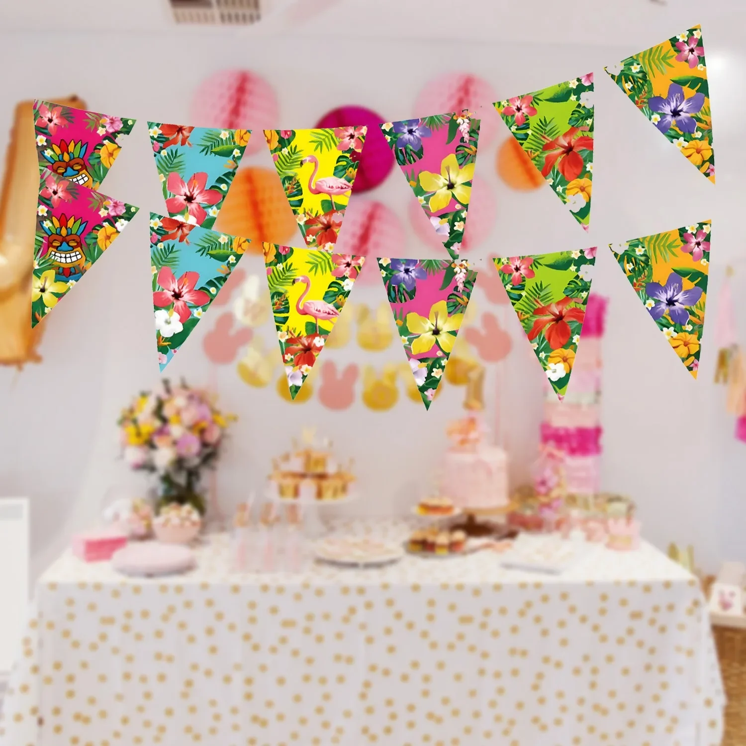 Баннер с тропическими цветами, Гавайская вечеринка с фламинго, сделай сам, Tik Bar, свадьба, день рождения, фестиваль Aloha, украшения для вечеринки