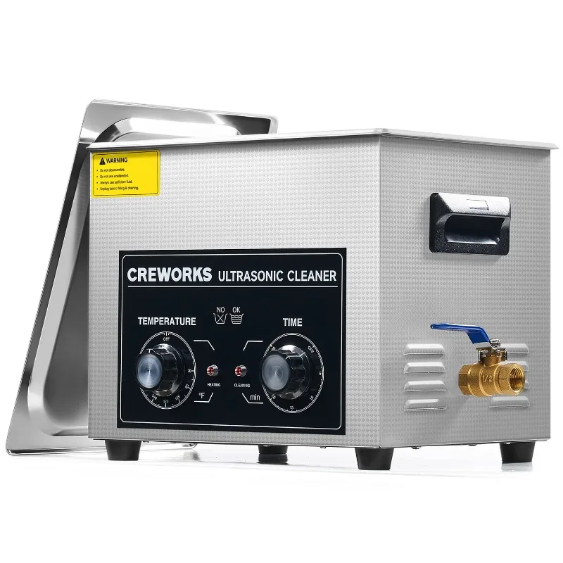 

CREWORKS Ultrasonic Cleaner with Heater Timer,2.6 gal Digital Sonic Cavitation Machine,240W 10L Stainless Steel Jewelry Cleaner