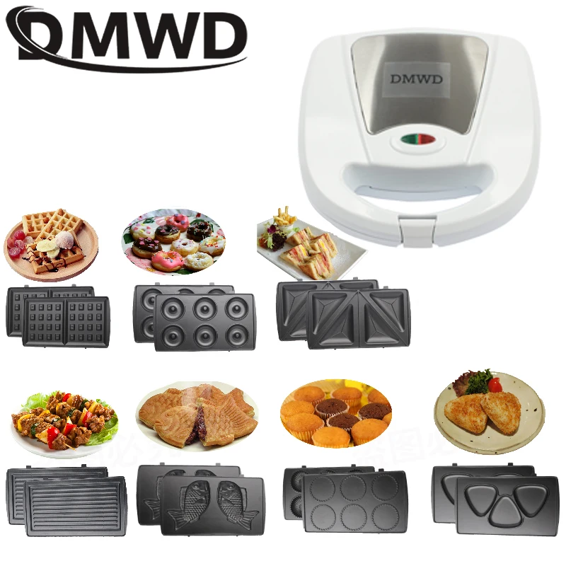 

110V/220V Multifunction Eggs Sandwich Maker Muffin Waffle Toaster Donuts BBQ Frying Pan Mini Breakfast Baking Machine 7 Plates