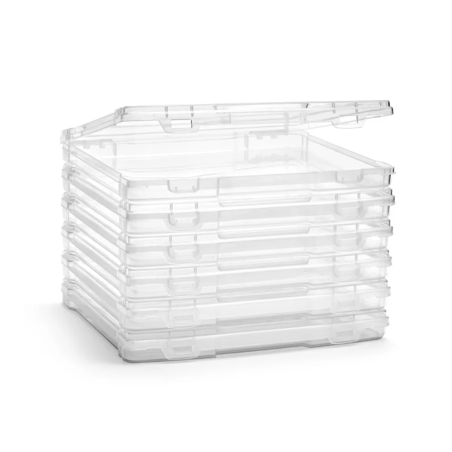 

Set of 6 Thin Hanging File Organizer Bin Clear Plastic Stackable for Document Storage