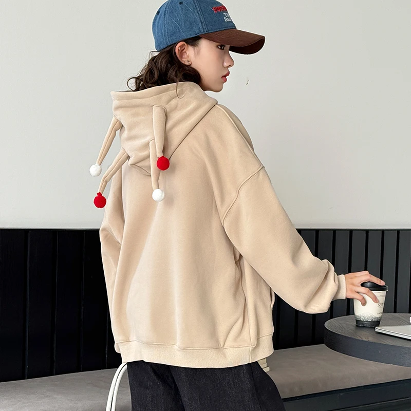 جديد الاطفال مصمم الخريف هوائي مقنعين البلوز لفتاة التوأم القطن الكرتون هوديس الأطفال الربيع ملابس كاجوال 5-14Y #3