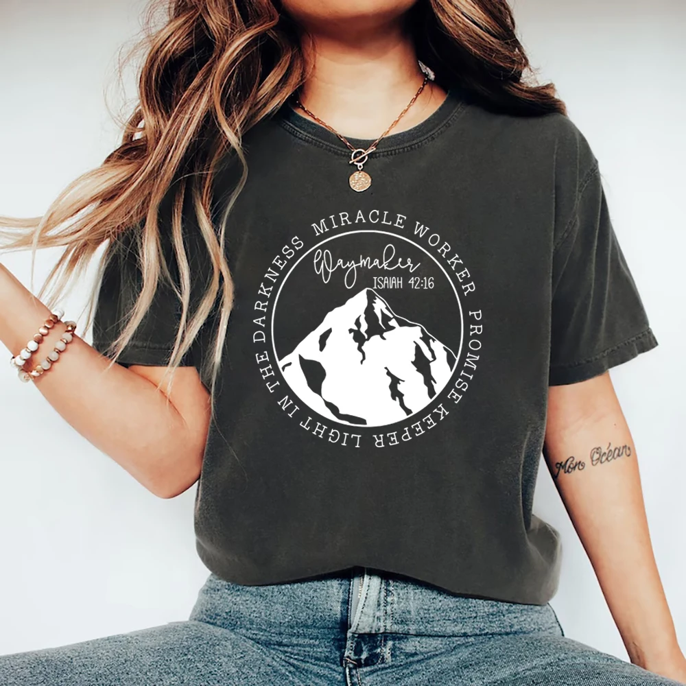 

Waymaker T-Shirt Christian Tshirt Jesus T Shirt Faith Religious Tee Women Graphic T Shirts Short Sleeve Casual Tops Streetwear