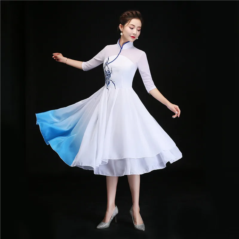 Classical Dance Performance Costumes Traditional Chinese Yangko Folk Dance Dress Vintage National Ethnic Attire Dancing Clothing