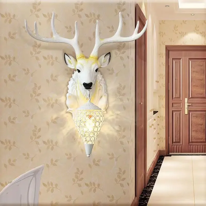 KARLOS Contemporary Deer Wall Lamp LED Indoor Creative Lifelike Resin Sconce Light For Decor Home Living Room Bedroom