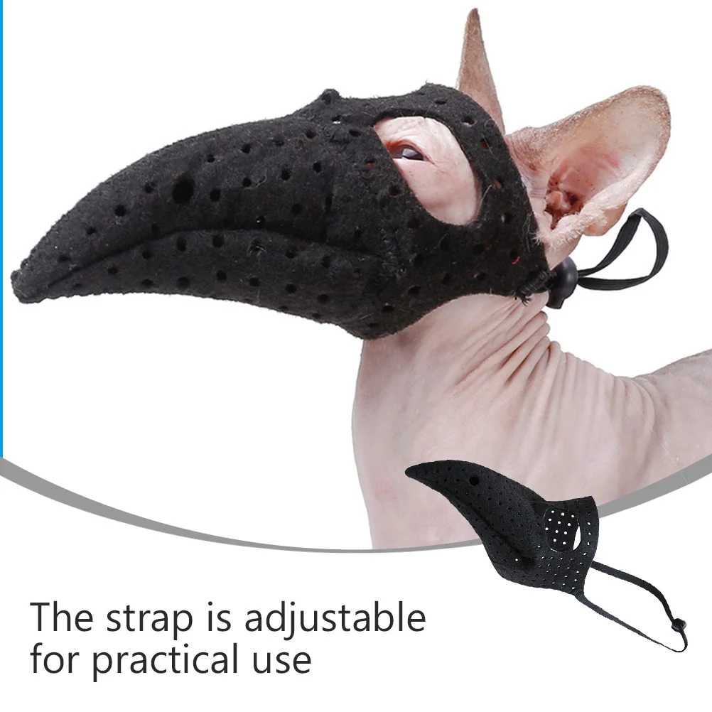 

Adjustable Pet Beak Cover Felt Muzzle for Small Dog Cat Halloween Costume Washable Durable Elastic Rope Anti Fog Mouth Mask Pet