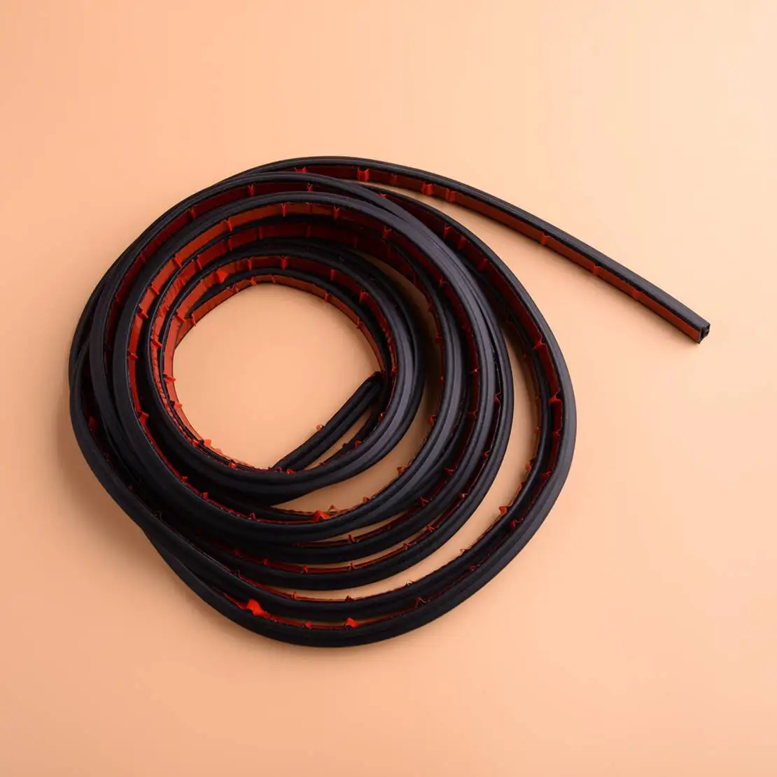 5m 16ft 3 Holes Universal Car Black Door Trunk Edge Seal Strip Rubber Weather Moulding Trim Double Layer L-Shape