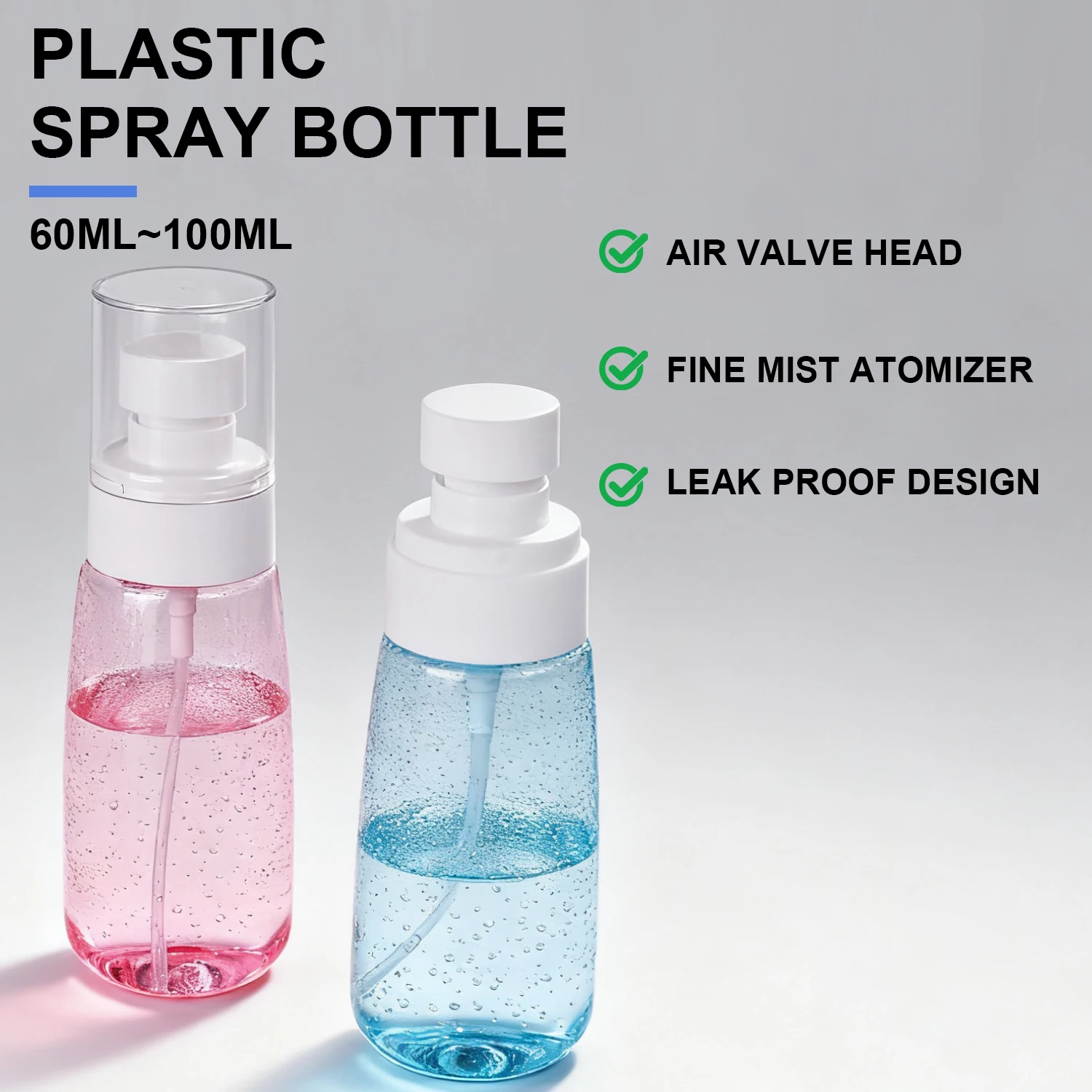 60/100 مللي رذاذ الكحول صغير غرامة ضباب السائل الحاويات السفر الفرعية المعبأة في زجاجات واقية من الشمس رذاذ زجاجة إعادة الملء رذاذ زجاجات #3