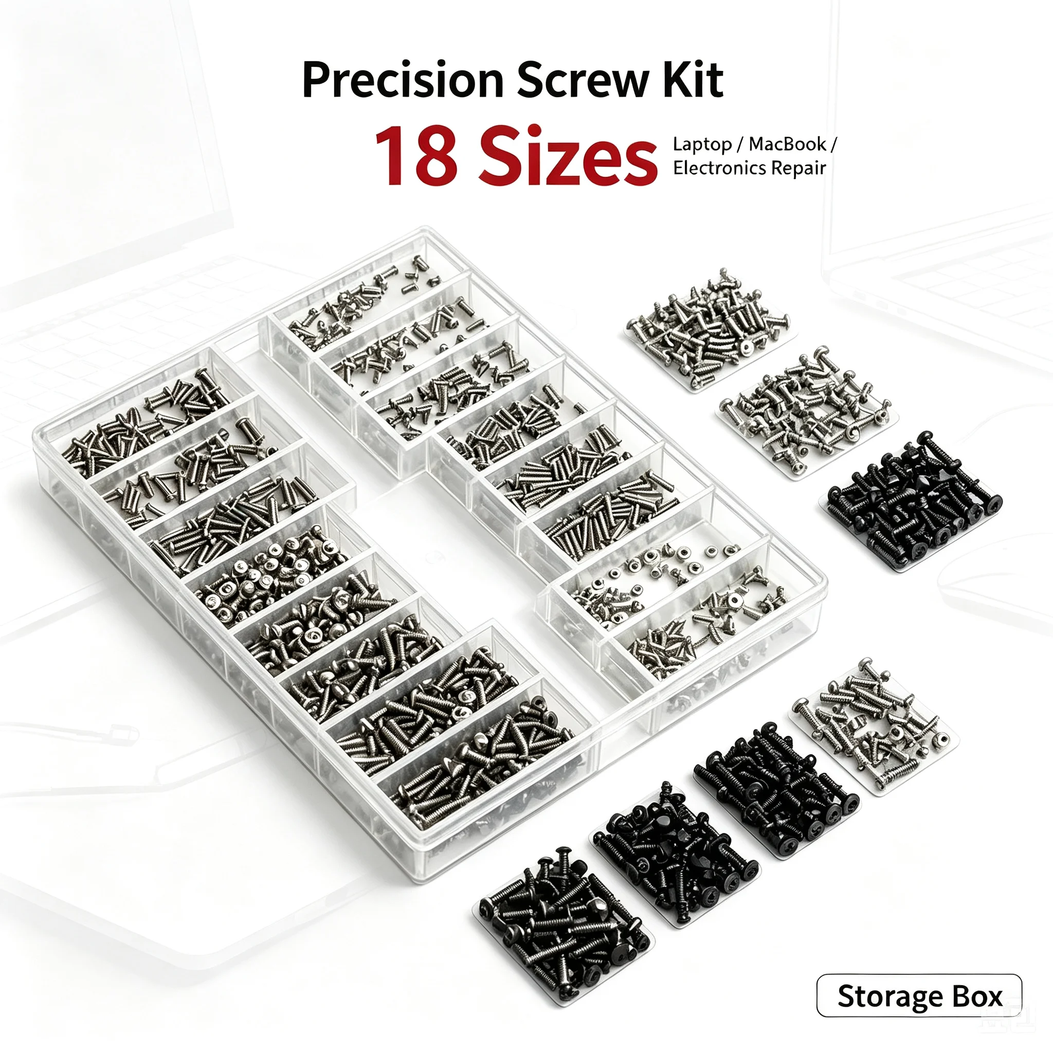 18 Sizes Laptop Computer Repair Screw Kit Mini Electronic Screws Assortment Set